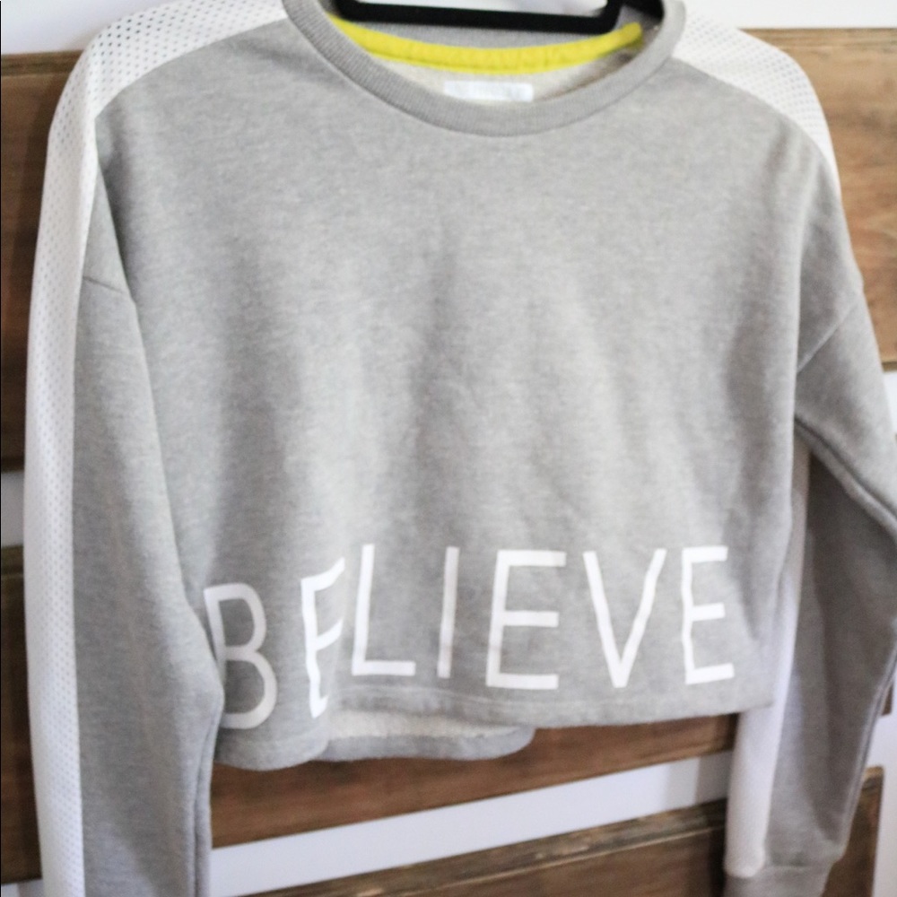 Gray athletic sweater